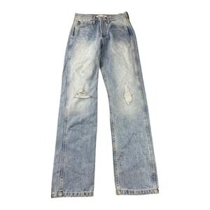 Calvin Klein Jeans Women 26x30 High Rise Straight Leg Distress Blue Denim Mexico